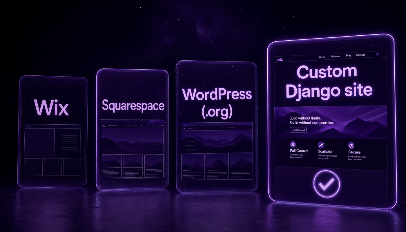 Wix vs Squarespace vs WordPress vs a Custom Django Website: Which Is Right for Your Business in Ireland?